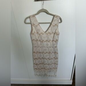 Soieblu Elegant Beige Lace Dress